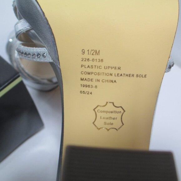 I. Miller Womens 9.5 Sylas Silver Pump Sandals Formal Party Wedding NEW - Picture 7 of 11